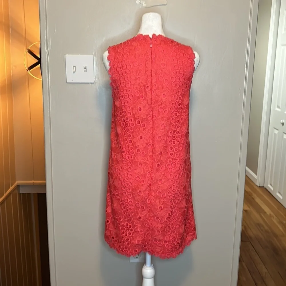 Kate Spade Coral Salmon Lace Shore Thing Shift Dress Size 2